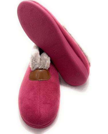 ALCALDE GESCHLOSSENE HAUSSCHUHE FUCHSIA MIT PELZKRAGEN VARIOS COLORES