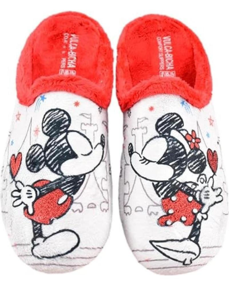 VULCA-BICHA PANTOFOLE DISNEY TOPOLINO E MINNIE ROSSO ROJO
