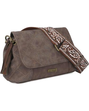 BORSA A TRACOLLA MTNG SAC3-C58836 MARRONE CON CINGHIA RICAMATA MARRON