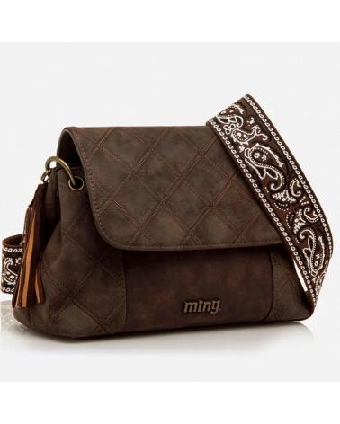 BORSA A TRACOLLA MTNG SAC3-C58836 MARRONE CON CINGHIA RICAMATA MARRON
