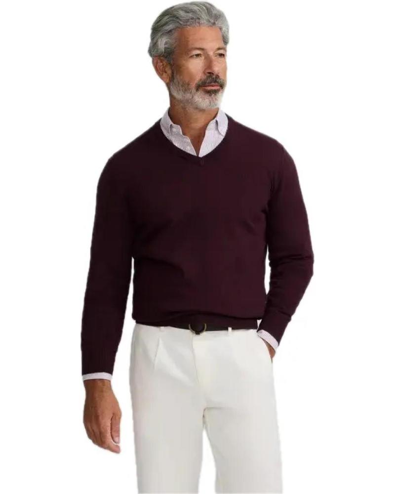 PULL HOMME SILBON COL V BORDEAUX MODÈLE 133589 AZUL