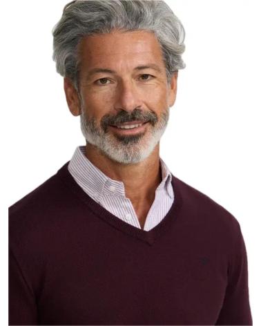 PULL HOMME SILBON COL V BORDEAUX MODÈLE 133589 AZUL
