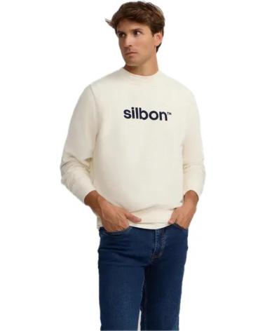SWEATSHIRT SILBON COM LOGÓTIPO FRONTAL CRUDO BEGE 133899 BEIGE