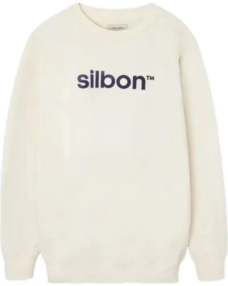 SUDADERA SILBON 133899 LOGO FRONTAL CRUDO BEIGE