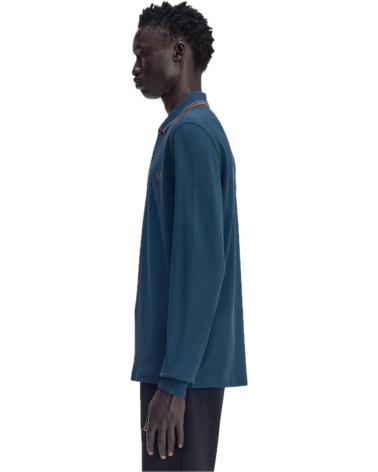 POLO MANCHES LONGUES FRED PERRY M3636 Z48 PÉTROLE NOIR NEGRO