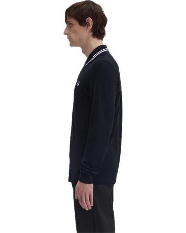 POLO MANCHES LONGUES FRED PERRY M3636 W54 NOIR NEGRO