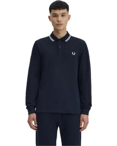POLO À MANCHES LONGUES FRED PERRY M3636 T55 BLEU MARINE AZUL