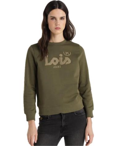 SWEATSHIRT LOIS JEANS 464792902 KAKI MARRON AVEC LOGO BRODÉ MARRóN