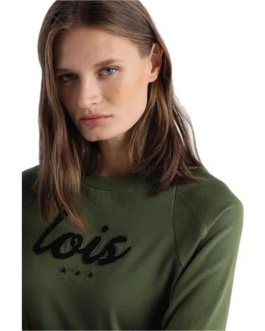 FELPA LOIS JEANS MODELLO 464722849 KAKI MARRONE 576 CON LOGO STAMPATO MARRóN