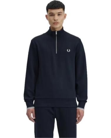SWEATSHIRT ZIPPÉ FRED PERRY M3574 BLEU MARINE AZUL