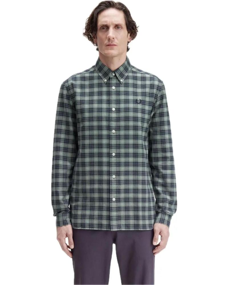 CHEMISE À CARREAUX FRED PERRY M1743 VERTE VERDE