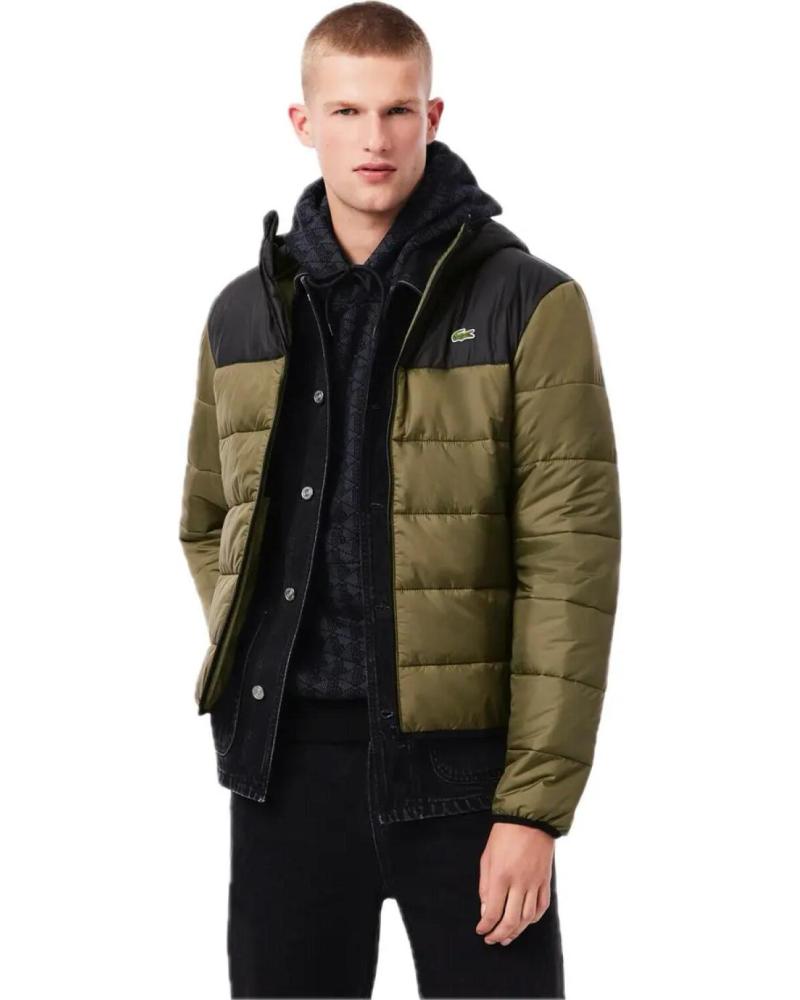CASACO LACOSTE BH6763 00 81I VERDE COM CAPUZ ACOLCHOADO VERDE