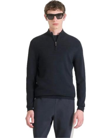 ANTONY MORATO PULL COL MONTANT BOUTONNÉ MMSW01542 BLEU MARINE AZUL