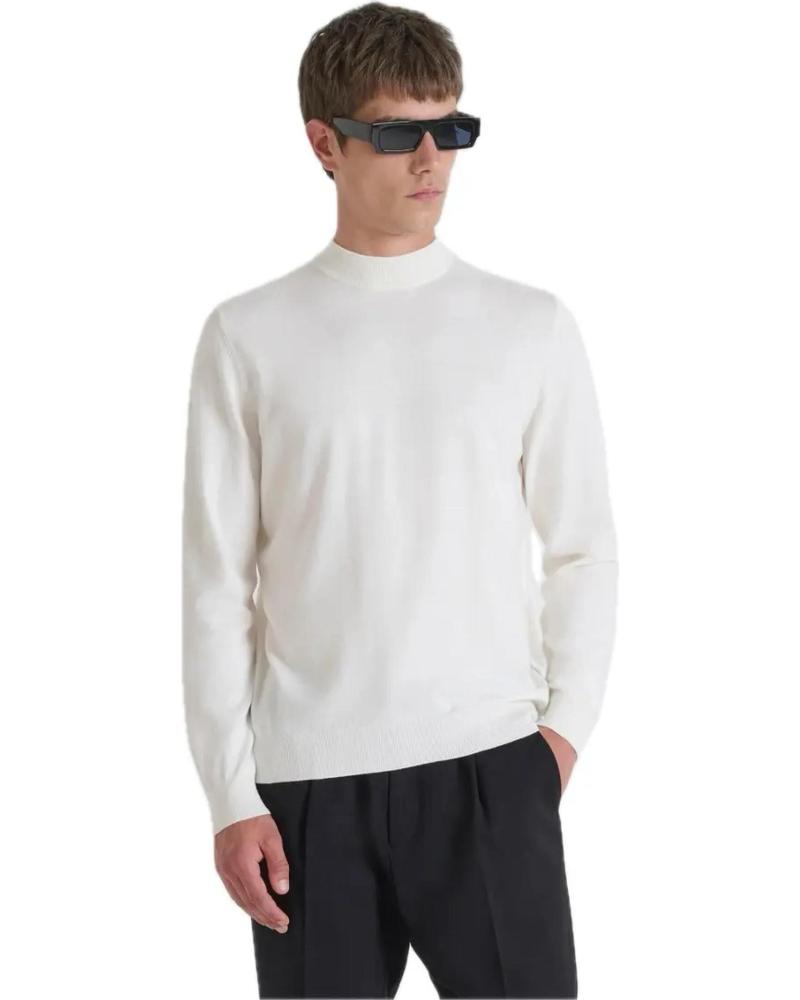 ANTONY MORATO MAGLIONE COLLO ALTO IN MAGLIA MMSW01559 GREZZO BEIGE BEIGE