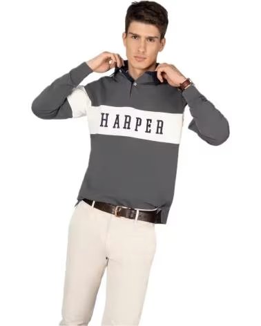 HARPER NEYER POLO DE MANGA LARGA AND 405125002-270 GRIS