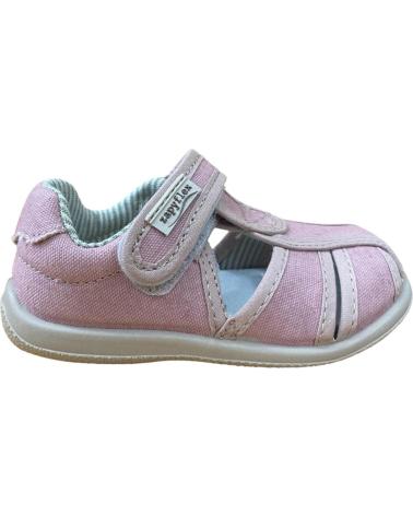SANDÁLIA INFANTIL ZAPY SABINA ROSA EM COURO COM FECHO DE VELCRO ROSA
