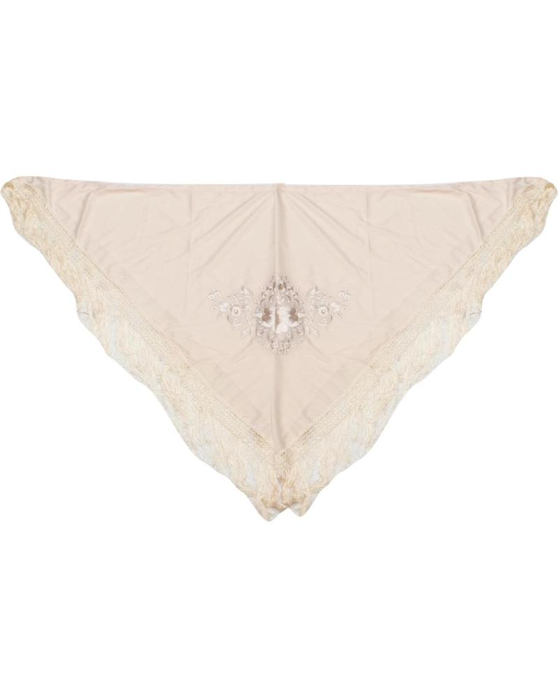 FLAMENCO PGMM33 - XAILE DECORATIVO TRIANGULAR DE RENDA COR CREME