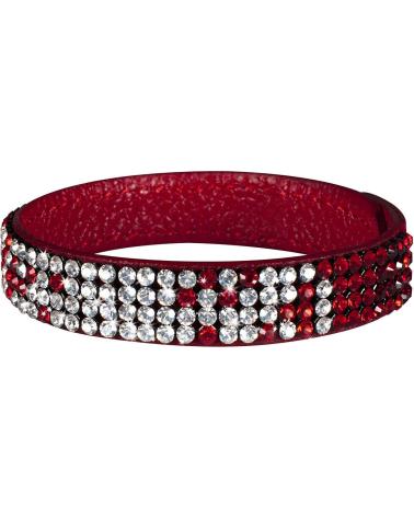 PULSEIRA GLAMOUR GBR1-055 VERMELHA COM CRISTAIS DE BIJUTERIA