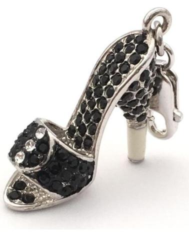 CHARM GLAMOUR GS1-01 SALTO ALTO COM CRISTAIS PRETOS