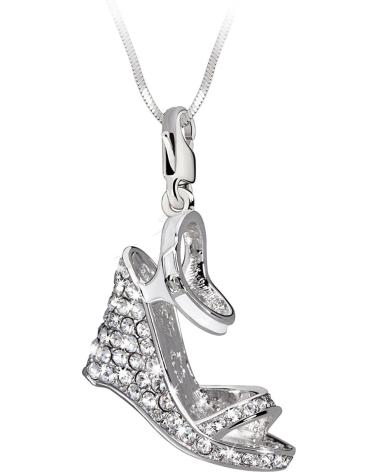 CHARM GLAMOUR GS2-00 SANDÁLIA ANABELA COM CRISTAIS TRANSPARENTES