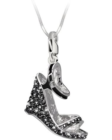 CHARM GLAMOUR GS2-01 SANDÁLIA ANABELA COM CRISTAIS PRETOS