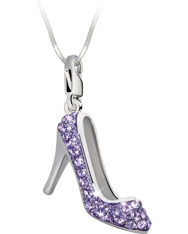 PINGENTE CHARM GLAMOUR GS3-19 SAPATO DE SALTO ROXO COM GLITTER