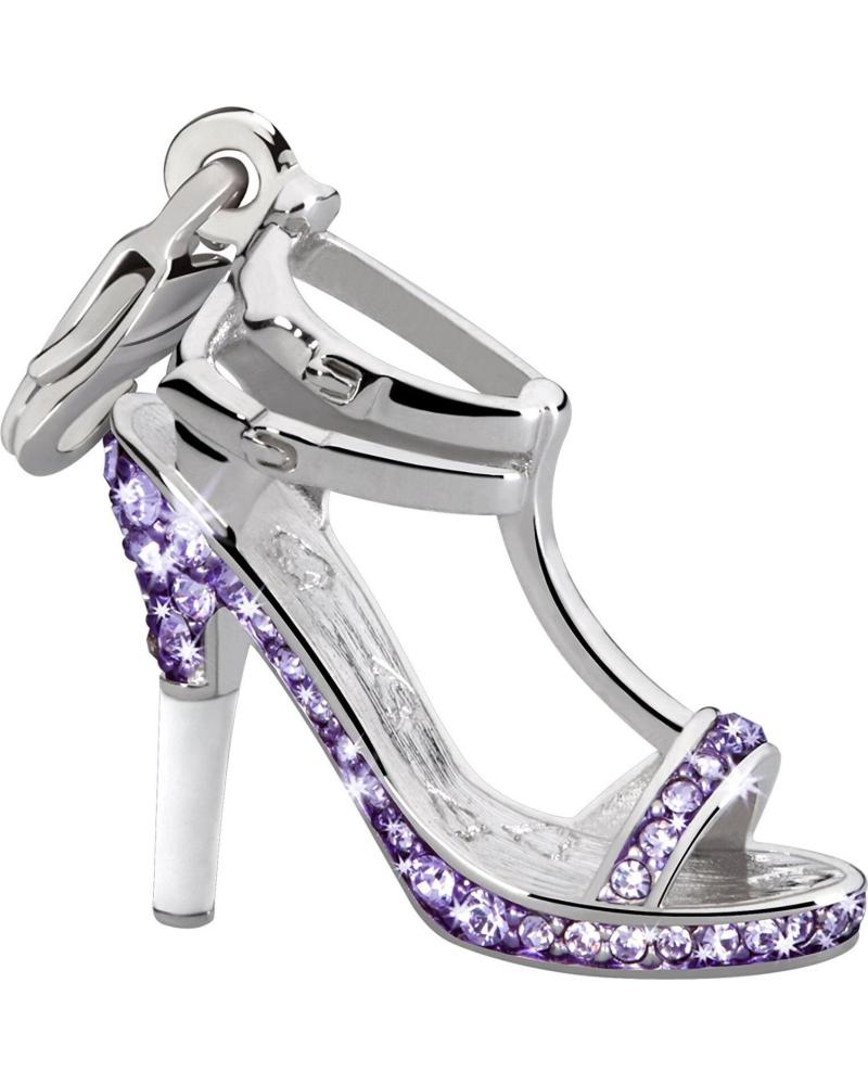 CHARM GLAMOUR GS4-19 EM PRATA COM DESIGN DE SALTO ALTO E CRISTAIS ROXOS