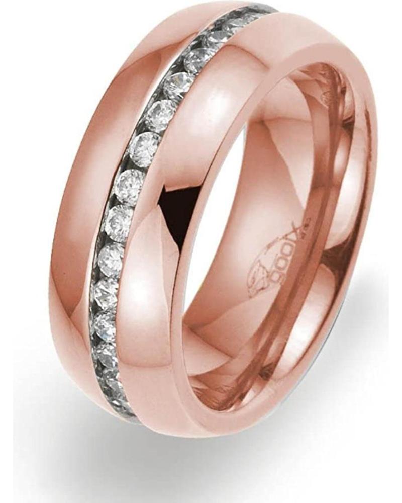 ANEL GOOIX 444-02129-520 EM AÇO INOXIDÁVEL TOM OURO ROSÉ COM ZIRCÓNIAS