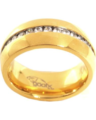 ANEL GOOIX 444-02132-540 EM AÇO INOXIDÁVEL TOM DOURADO COM ZIRCÓNIAS