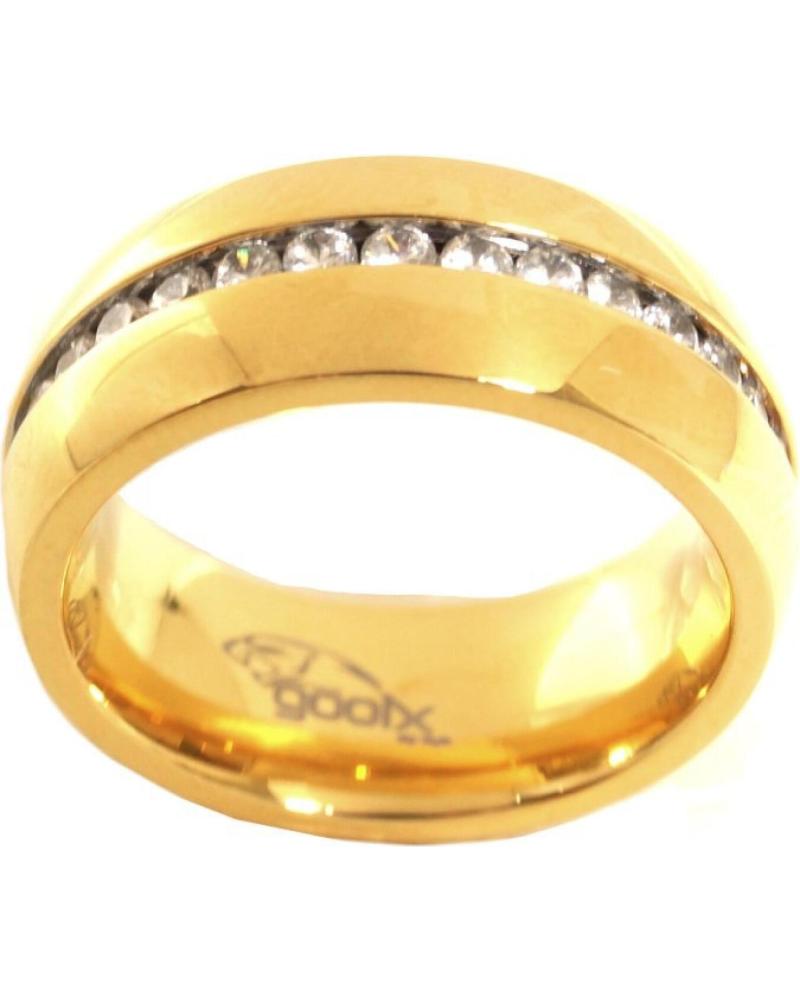 ANEL GOOIX 444-02132-540 EM AÇO INOXIDÁVEL TOM DOURADO COM ZIRCÓNIAS