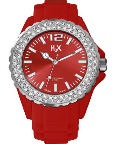 RELÓGIO HAUREX SS382DR1 VERMELHO VIBRANTE COM BISEL DE CRISTAIS ROJO