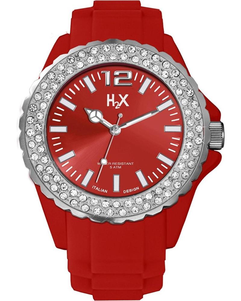 RELÓGIO HAUREX SS382DR1 VERMELHO VIBRANTE COM BISEL DE CRISTAIS ROJO