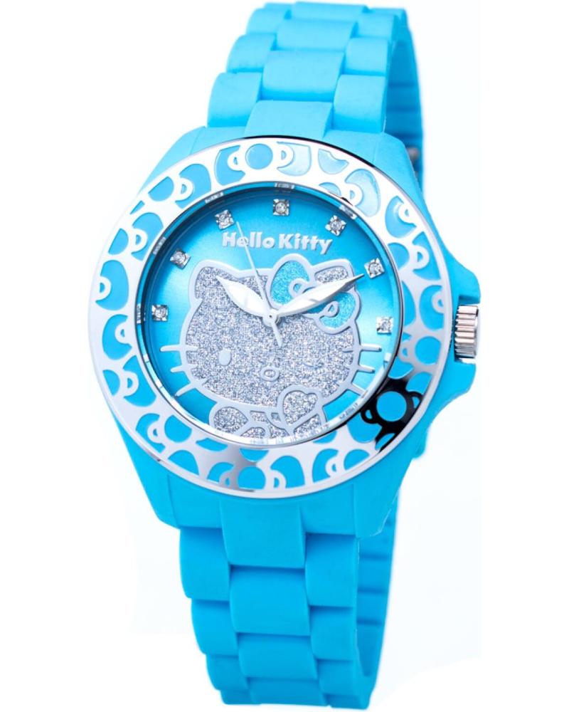 RELÓGIO HELLO KITTY HK7143B-01 COM PULSEIRA DE SILICONE AZUL AZUL