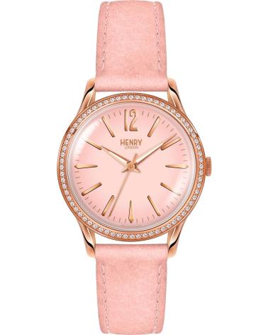 OROLOGIO HENRY LONDON HL34-SS-0202 CON QUADRANTE ROSA E DETTAGLI SCINTILLANTI ROSA