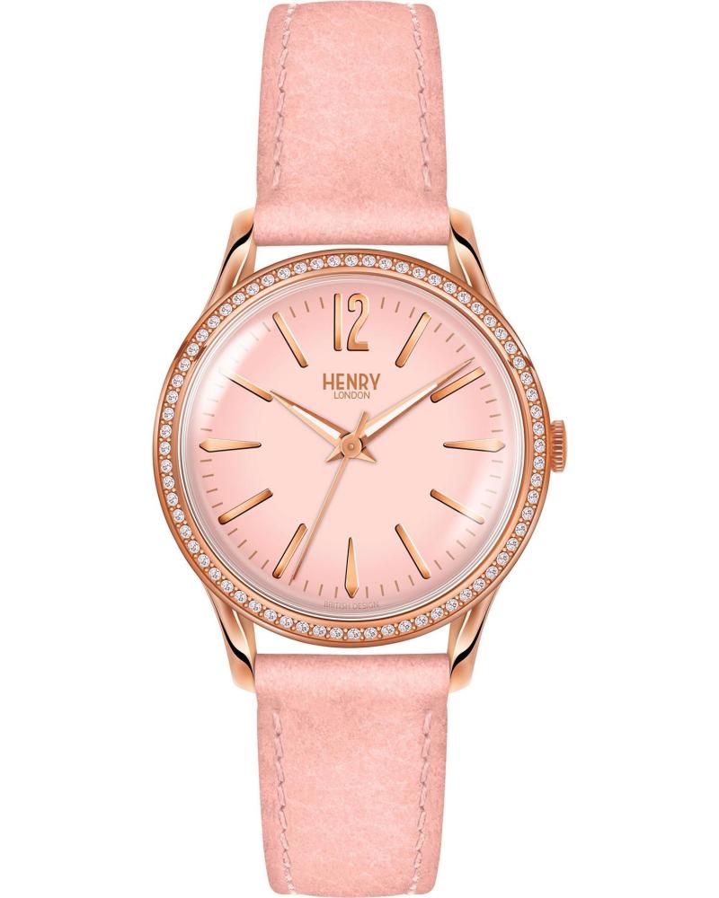 HENRY LONDON HL34-SS-0202 WATCH WITH PINK DIAL AND SPARKLING DETAILS ROSA