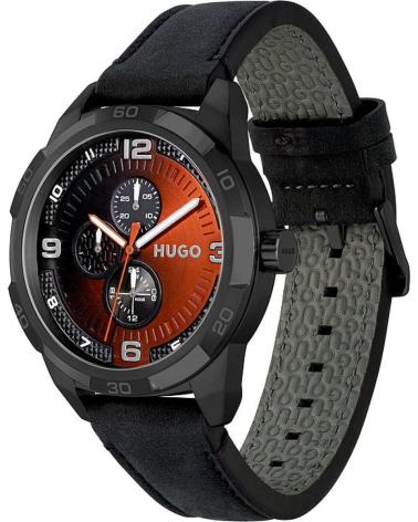 HUGO CHRONOGRAPHENUHR 1530275 SCHWARZ MIT BICOLOR-ZIFFERBLATT UND LEDERARMBAND NEGRO