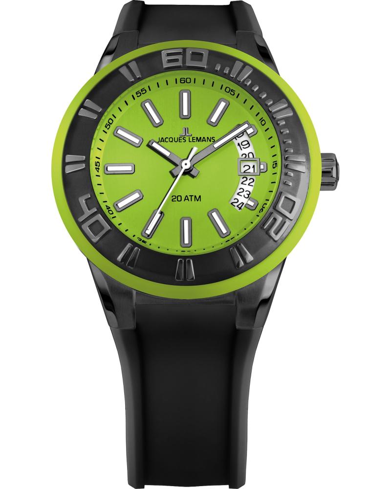 RELOJ JACQUES LEMANS 1-1784N NEGRO CON ESFERA VERDE NEGRO
