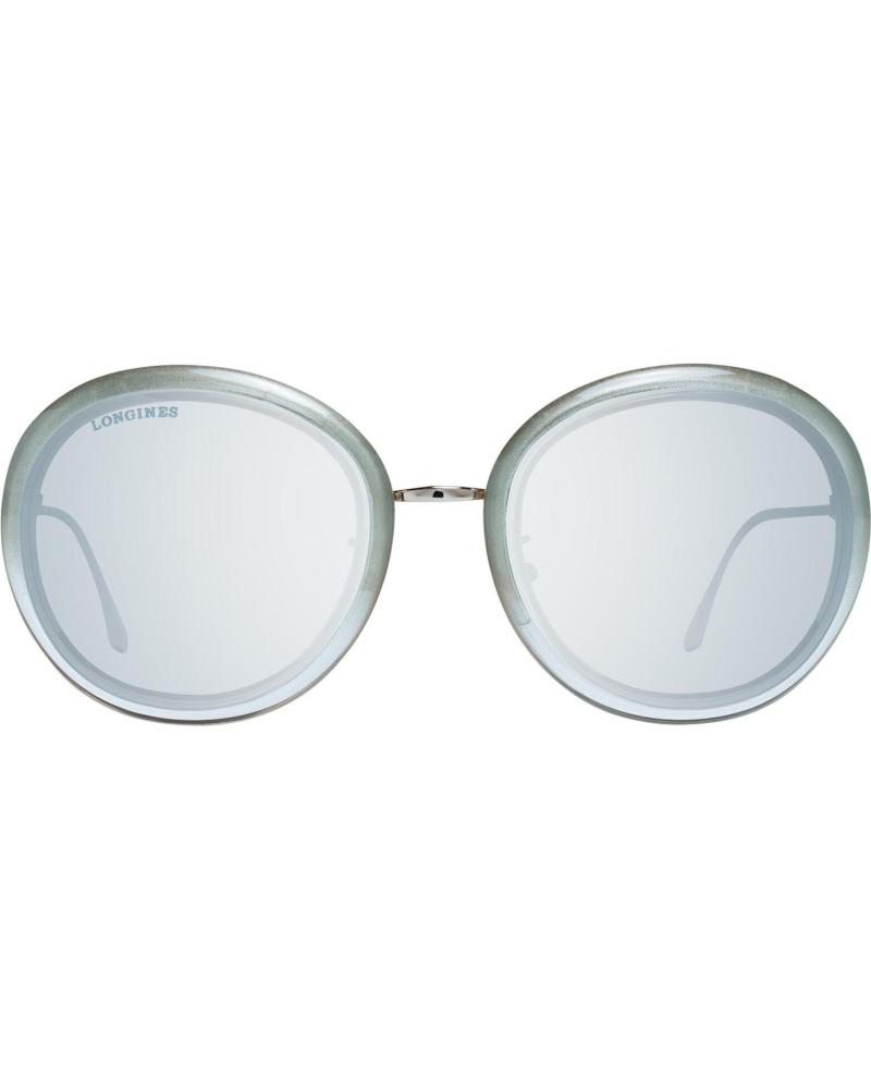 LONGINES LG0011-H-5624X ROUND SUNGLASSES WITH SILVER FRAME AND CLEAR LENSES