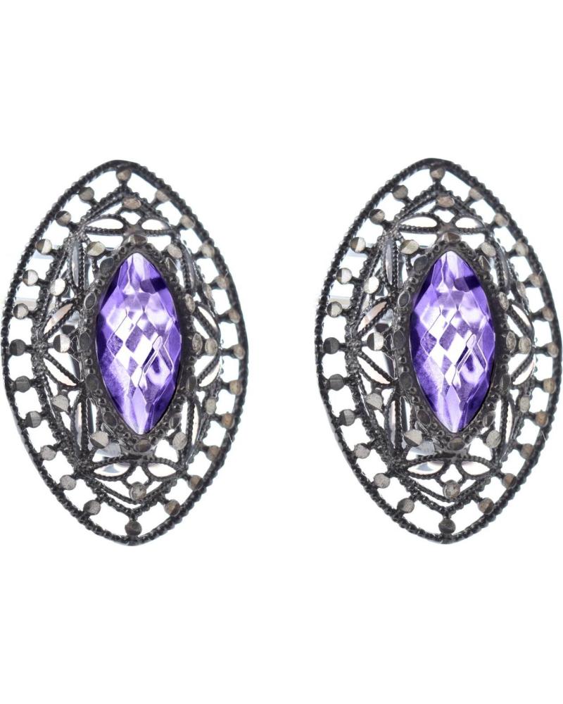 OHRRINGE FÜR DAMEN LOTUS LP-1043-4-2 MIT LILA STEIN
