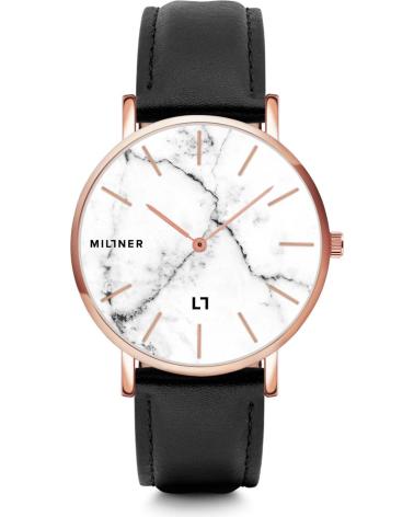 RELOJ MILLNER CAMDEN 0010201 ESFERA MÁRMOL BLANCO CORREA NEGRA NEGRO
