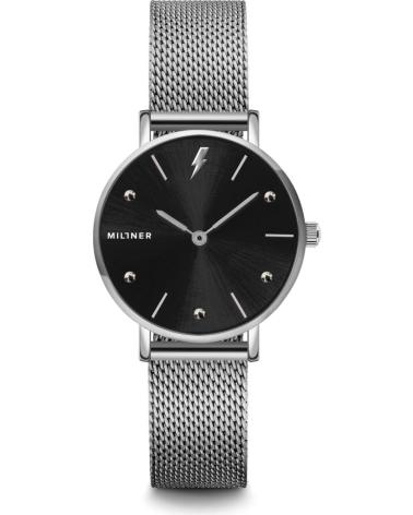 MILLNER COSMOS 0010902 RELOJ DE MALLA GRIS CON ESFERA NEGRA GRIS