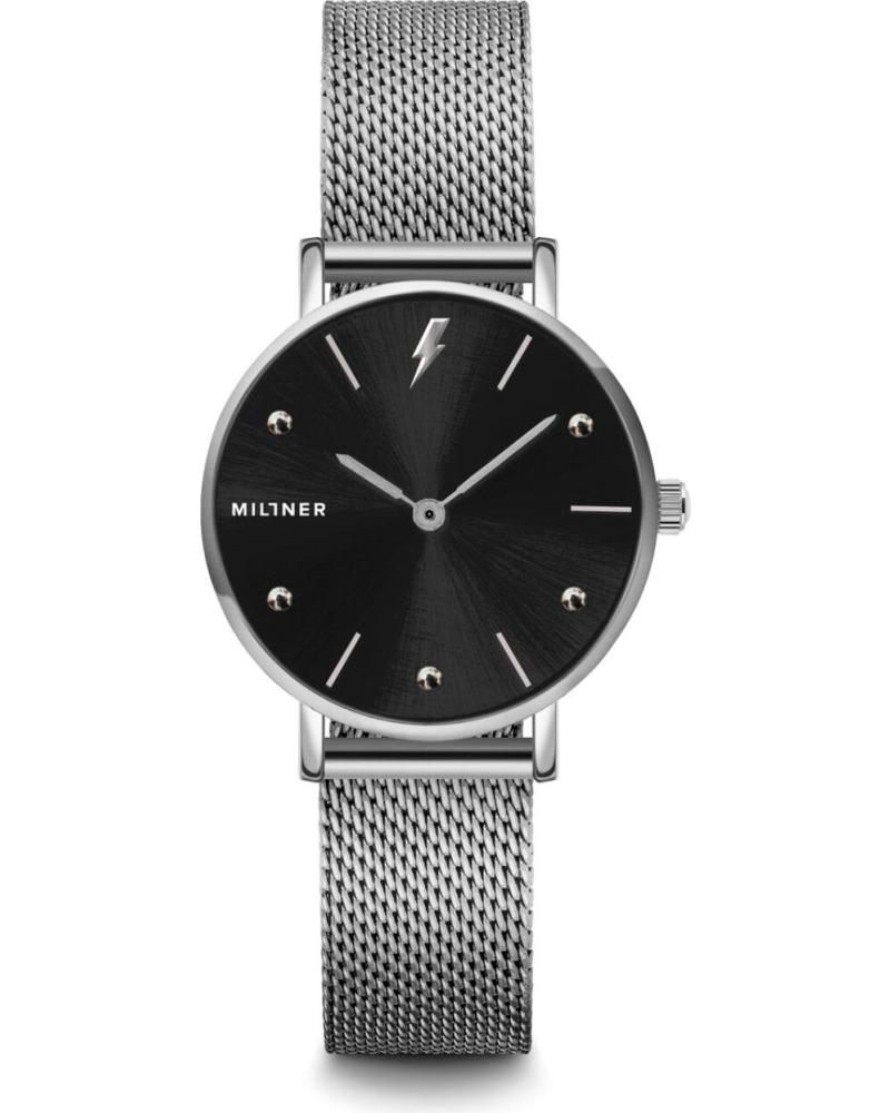 MILLNER COSMOS 0010902 RELOJ DE MALLA GRIS CON ESFERA NEGRA GRIS