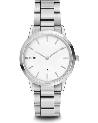 MILLNER CHELSEA 11005-S RELOJ DE ACERO PLATEADO CON ESFERA BLANCA GRIS