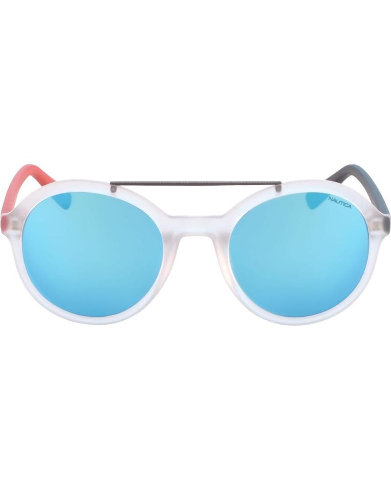 ÓCULOS DE SOL NAUTICA N3639SP-909 BRANCOS COM DESIGN REDONDO E LENTES AZUIS