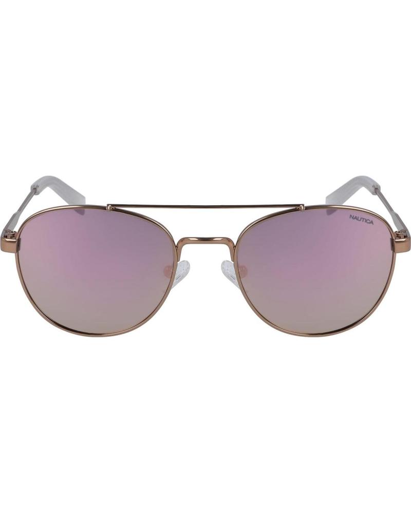 ÓCULOS DE SOL NAUTICA N4641SP-785 COM ARMAÇÃO ROSE GOLD E LENTES ROXAS ESPELHADAS