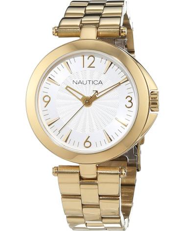 RELÓGIO NAUTICA NAD14001L DOURADO COM MOSTRADOR BRANCO DORADO