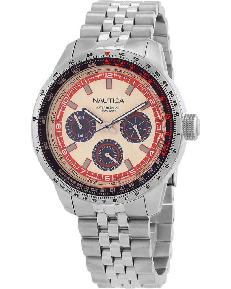 RELÓGIO CRONÓGRAFO NAUTICA NAPP39S27 COM PULSEIRA DE AÇO INOXIDÁVEL E KIT EXTRA GRIS