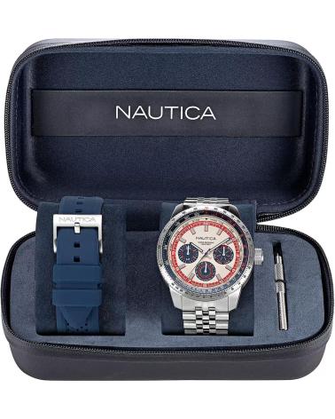 RELÓGIO CRONÓGRAFO NAUTICA NAPP39S27 COM PULSEIRA DE AÇO INOXIDÁVEL E KIT EXTRA GRIS