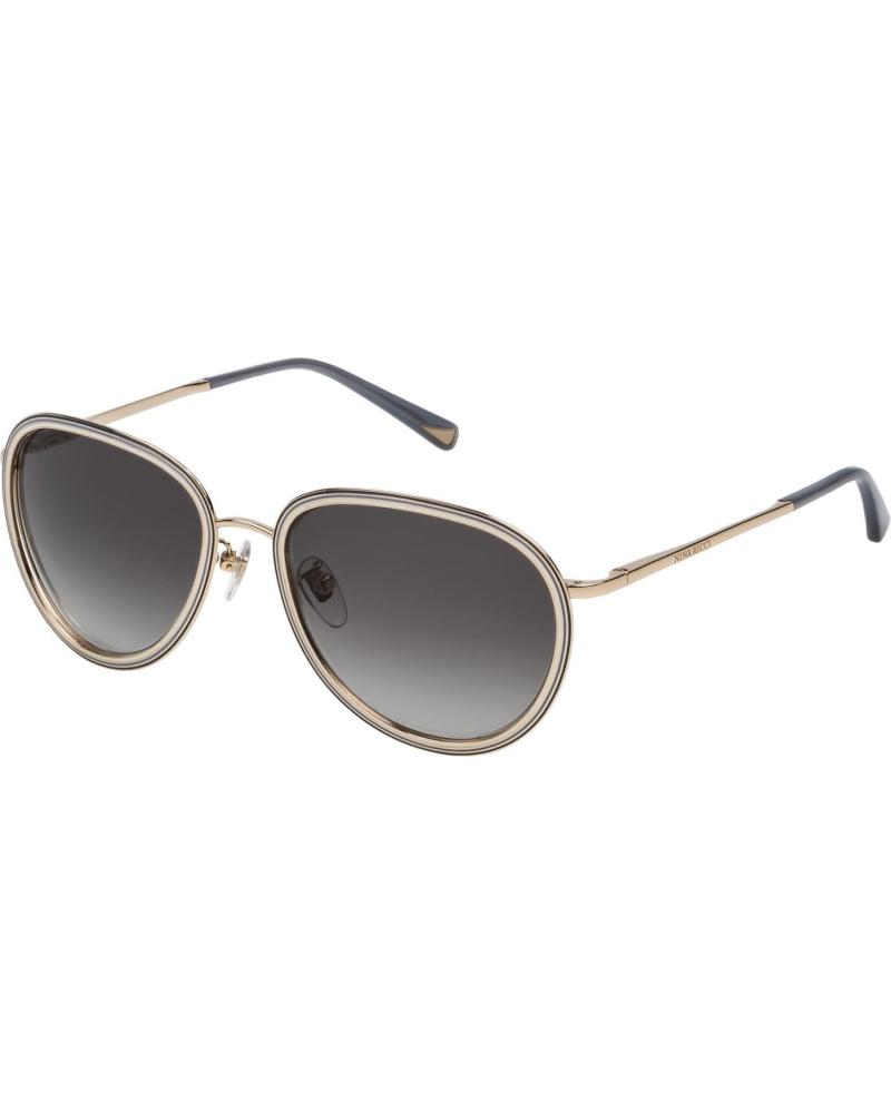 NINA RICCI SONNENBRILLE SNR057570361 MIT GOLDENEM RUNDGESTELL UND GRAUEN GLÄSERN