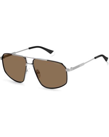 POLAROID PLD-4118-S-X-85K-SP AVIATOR SUNGLASSES WITH BROWN POLARIZED LENSES
